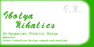 ibolya mihalics business card